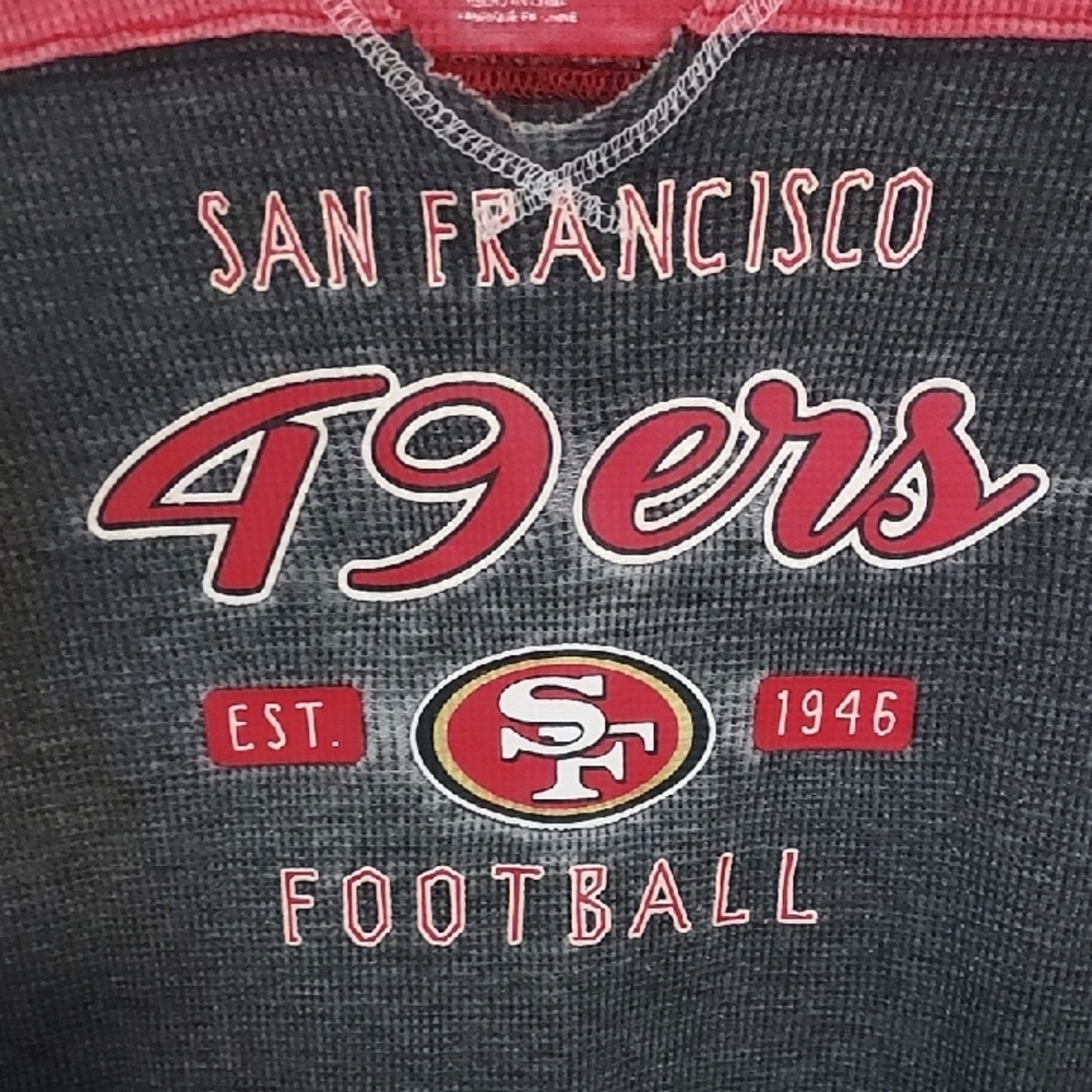 NFL San Francisco 49ers Women's Long Sleeve Tee - Red and Gray - Picture 4 of 7